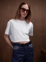 WOMEN - WOMEN'S MA QUAD CRYSTAL CROPPED TEE - White(COTTON JERSEY,White)