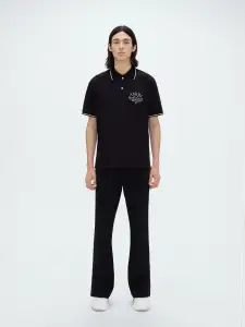 AMIRI ARTS DISTRICT PIQUE POLO - BLACK(COTTON,BLACK)