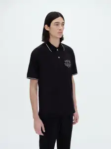 AMIRI ARTS DISTRICT PIQUE POLO - BLACK(COTTON,BLACK)