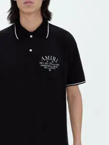 AMIRI ARTS DISTRICT PIQUE POLO - BLACK(COTTON,BLACK)