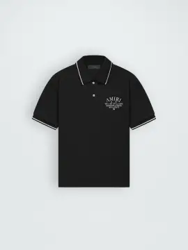 AMIRI ARTS DISTRICT PIQUE POLO - BLACK