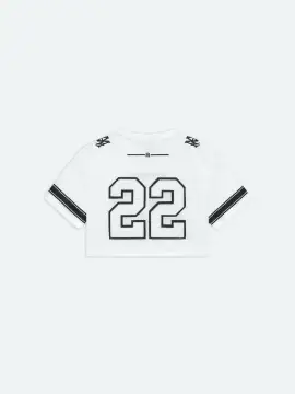 WOMEN- WOMEN'S 22 CROPPED MESH TEE - WHITE(POLYESTER,White)