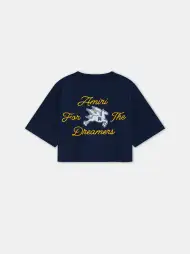 WOMEN - WOMEN'S AMIRI DREAMERS CROPPED TEE - Midnight Blue(COTTON JERSEY,Midnight Blue)