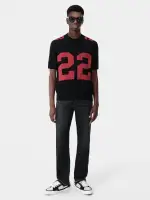 22 TEE - Black Red(EGYPTIAN COTTON,Black Red)