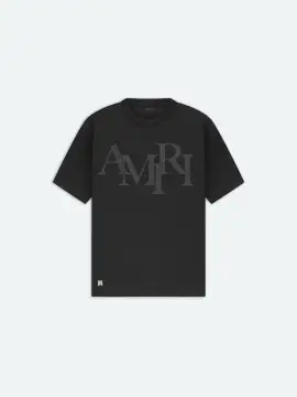 AMIRI STAGGERED LOGO TEE - Black