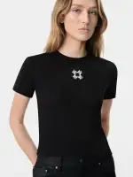 WOMEN - WOMEN'S MA QUAD BABY TEE - Black(COTTON JERSEY,BLACK)