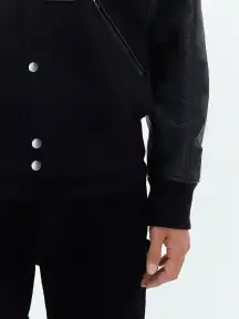 AMIRI STAGGERED VARSITY JACKET - Black(WOOL,BLACK)