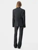 WOMEN - WOMEN'S SEQUIN PINSTRIPE KICK FLARE - Dark Grey(WOOL BLEND,Dark Grey)
