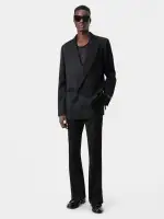 TONAL MA QUAD DOUBLE-BREASTED BLAZER - Black(WOOL VISCOSE,BLACK)