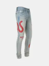 AMIRI SNAKE SKINNY JEAN - Antique Indigo(DENIM,Antique Indigo)