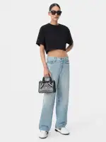 WOMEN - WOMEN'S AMIRI EMBROIDERED CROPPED TEE - Black(COTTON JERSEY,BLACK)