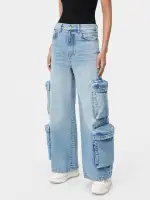 WOMEN - WOMEN'S BAGGY CARGO JEAN - ANTIQUE INDIGO(DENIM,Antique Indigo)