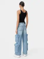 WOMEN - WOMEN'S BAGGY CARGO JEAN - ANTIQUE INDIGO(DENIM,Antique Indigo)