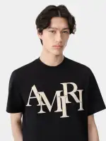 AMIRI STAGGERED TEE - Black(COTTON,BLACK)