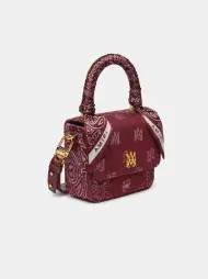 WOMEN - WOMEN'S DENIM BANDANA MICRO MA BAG - Deep Red(COTTON POLYESTER,Deep Red)