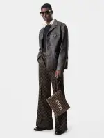 AMIRI MA QUAD LARGE POUCH - Brown(COTTON BLEND,Brown)