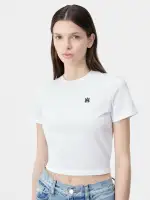 WOMEN - WOMEN'S MA EMBROIDERED BABY TEE - White(COTTON,White)