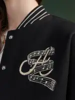 WOMEN - WOMEN'S HOLLYWOOD CLUB VARSITY JACKET - Black(WOOL BLEND,BLACK)