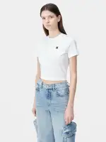 WOMEN - WOMEN'S MA EMBROIDERED BABY TEE - White(COTTON,White)
