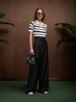 WOMEN - WOMEN'S MA STRIPED POLO - Black Alabaster(EGYPTIAN COTTON,Black Alabaster)