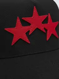 THREE STAR STAGGERED AMIRI FULL CANVAS HAT - Black Red(CANVAS,Black Red)