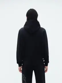 AMIRI STAGGERED LOGO HOODIE - Black(Terry,BLACK)