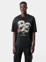 THEATRE MASKS OVERSIZED TEE - Black(COTTON,BLACK)