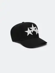 THREE STAR STAGGERED AMIRI FULL CANVAS HAT - Black White(CANVAS,Black White)
