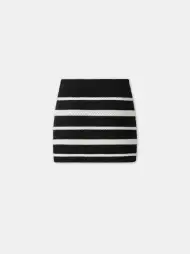 WOMEN - WOMEN'S MA STRIPED MINI SKIRT - Black(EGYPTIAN COTTON,BLACK)