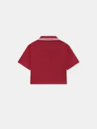 WOMEN - WOMEN'S MA QUAD CROPPED POLO - Deep Red(PIQUE,Deep Red)