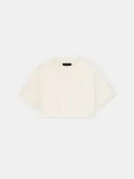 WOMEN - WOMEN'S AMIRI EMBROIDERED CROPPED TEE - Alabaster