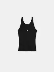 WOMEN - WOMEN'S MA EMBROIDERED RIBBED TANK - Black
