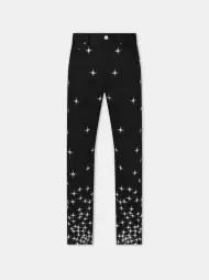 STARBURST CRYSTAL STRAIGHT JEAN - Black