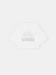 WOMEN - WOMEN'S AMIRI STARBURST CROPPED TEE - Ivory(COTTON JERSEY,Ivory)