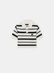 WOMEN - WOMEN'S MA STRIPED POLO - Black Alabaster