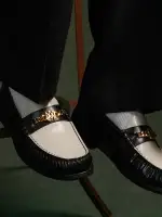 TWO TONE MA CHAIN LOAFER - Black(SILK,BLACK)