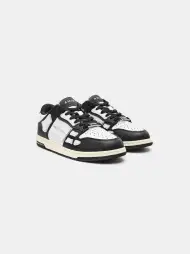 KIDS - KIDS' SKEL-TOP LOW - BLACK WHITE(LEATHER,Black/White)
