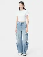WOMEN - WOMEN'S MA EMBROIDERED BABY TEE - White(COTTON,White)