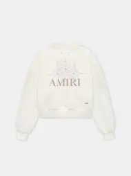 WOMEN - WOMEN'S AMIRI STARBURST CROPPED CREW - Ivory(COTTON TERRY,Ivory)
