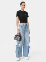 WOMEN - WOMEN'S MA EMBROIDERED BABY TEE - Black(COTTON,BLACK)
