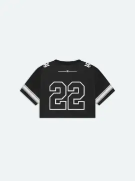 WOMEN- WOMEN'S 22 CROPPED MESH TEE - BLACK(POLYESTER,BLACK)