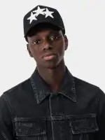 3 Star Trucker Hat - Black/White(COTTON,Black/White)
