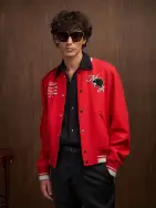 AMIRI PANTHER BOMBER - Varsity Red(WOOL BLEND,Varsity Red)