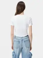 WOMEN - WOMEN'S MA EMBROIDERED BABY TEE - White(COTTON,White)