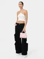 WOMEN - STARS MICRO TRIANGLE BAG - Pink(SILK,Pink)