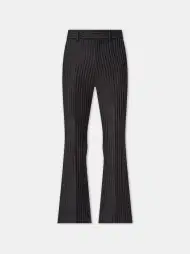 STRIPED CREASED FLARE - Black