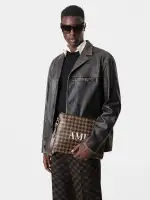 AMIRI MA QUAD LARGE POUCH - Brown(COTTON BLEND,Brown)