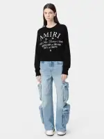 WOMEN - WOMEN'S AMIRI ARTS DISTRICT CREW - Black(COTTON JERSEY,BLACK)