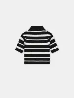WOMEN - WOMEN'S MA STRIPED POLO - Black(EGYPTIAN COTTON,BLACK)