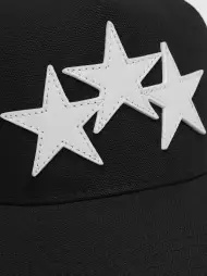 3 Star Trucker Hat - Black/White(COTTON,Black/White)